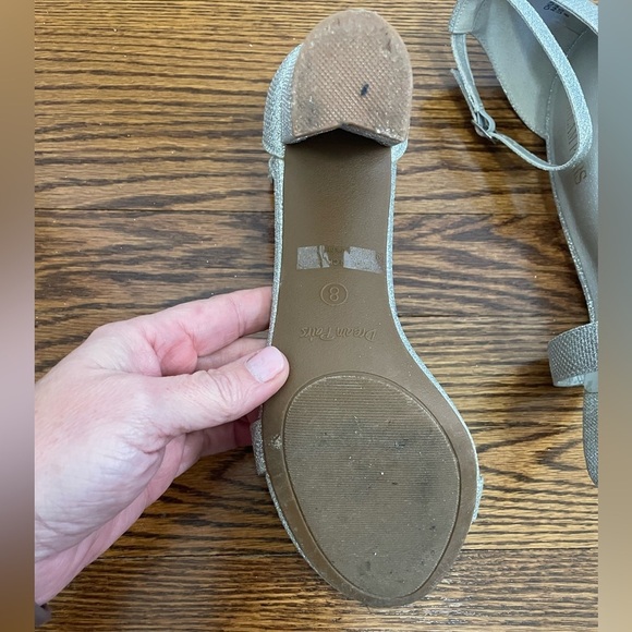 **4/$12** Dream Paris Silver Ankle Strap Block Heels Size 8 - Picture 3 of 8